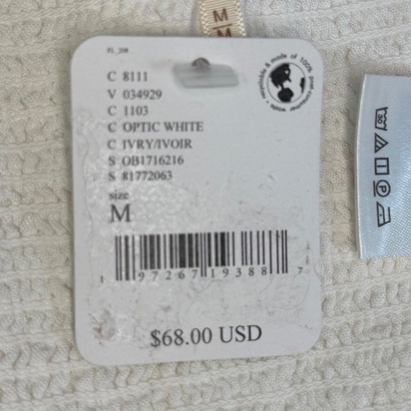 NWT Free People Ashley Tank, Cropped, Optic White, Size Medium - Picture 9 of 9